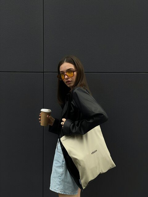 Бежевий шопер Krasa