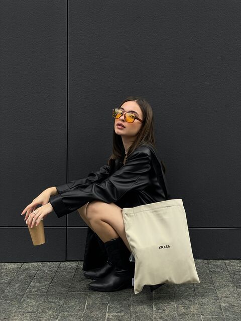 Бежевий шопер Krasa