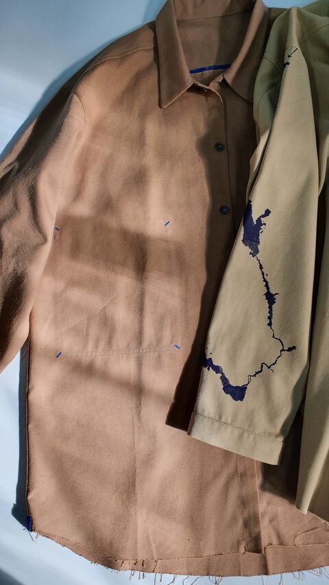 Песочная рубашка из двунитки Днепр