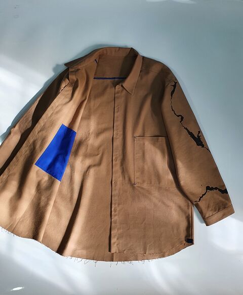 Песочная рубашка из двунитки Днепр