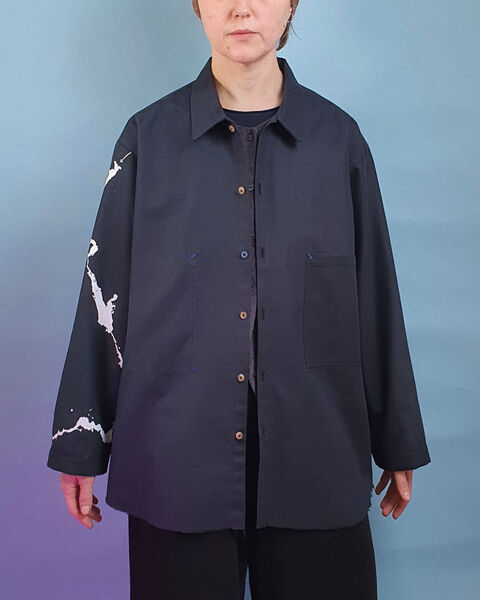 Черная рубашка из двунити Днепр