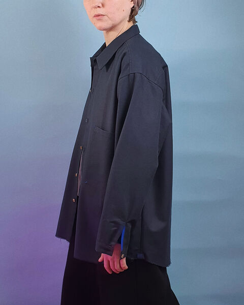 Черная рубашка из двунити Днепр