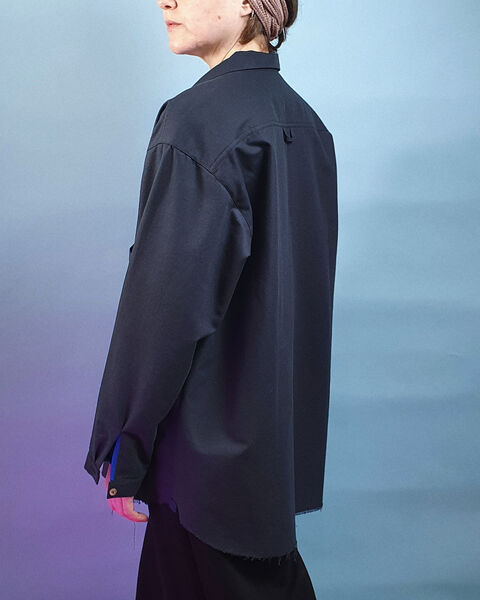 Черная рубашка из двунити Днепр