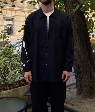 Чорна сорочка з двонитки Дніпро