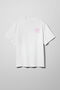 Молочная оверсайз футболка ARSC с розовым лого