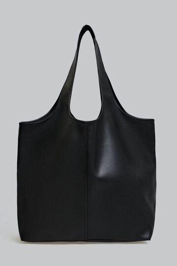 Чорний шопер з  еко-шкіри