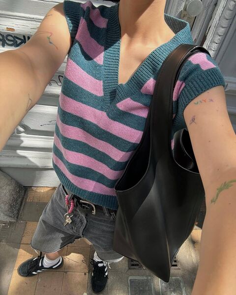 Чорний шопер з  еко-шкіри