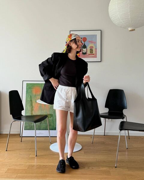 Чорний шопер з  еко-шкіри