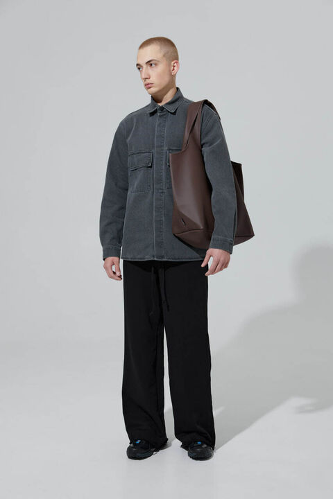 Коричневий шопер з еко-шкіри