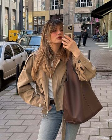 Коричневий шопер з еко-шкіри