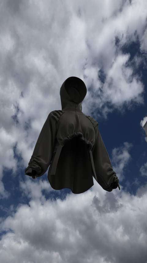 Black hoodie from a footer with fleece