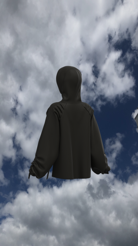 Black hoodie from a footer with fleece