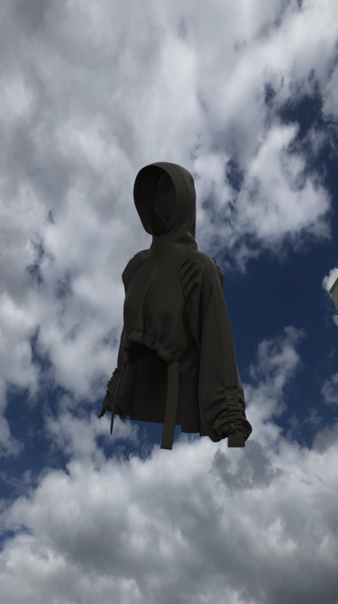 Black hoodie from a footer with fleece