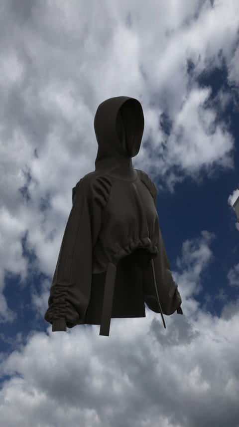 Black hoodie from a footer with fleece