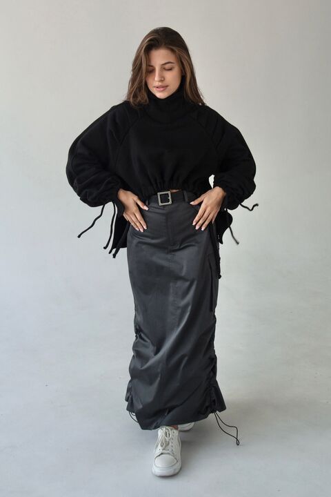 Black hoodie from a footer with fleece