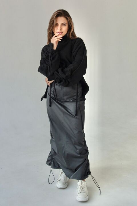 Black hoodie from a footer with fleece