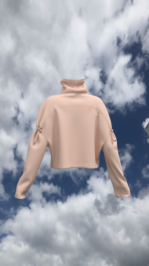 Sweatshirt from three-thread with fleece color pink powder