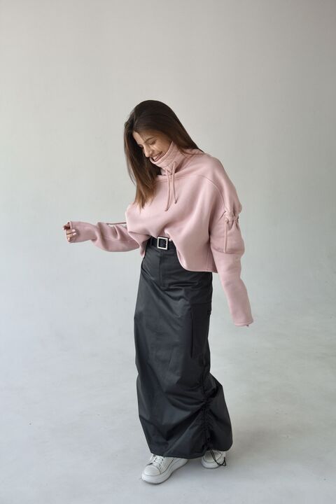 Sweatshirt from three-thread with fleece color pink powder