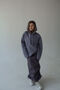 Lilac gray hoodie from three-thread with fleece "6"