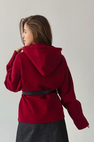 red hoodie from three-thread with fleece "6"