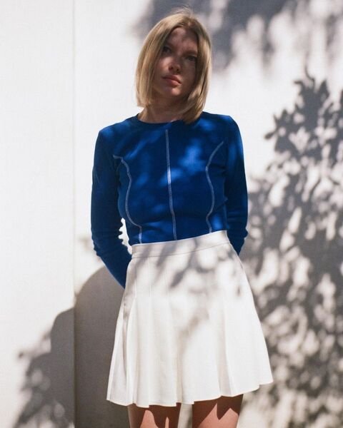 Лонгслів Basic кольору електрик