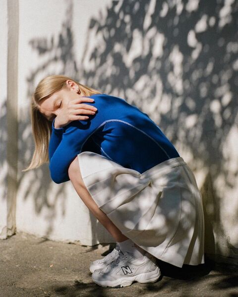 Лонгслів Basic кольору електрик