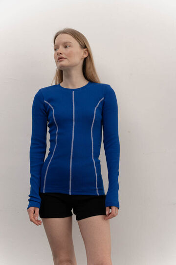 Лонгслів Basic кольору електрик