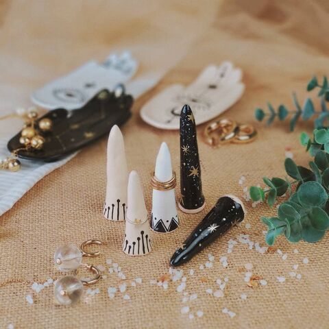 Black small cone with gold