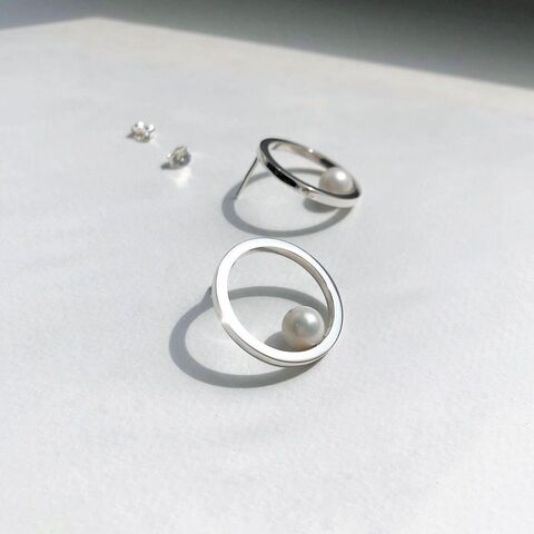 Сережки Коло з перлиною