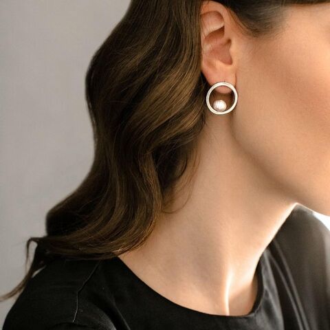 Сережки Коло з перлиною