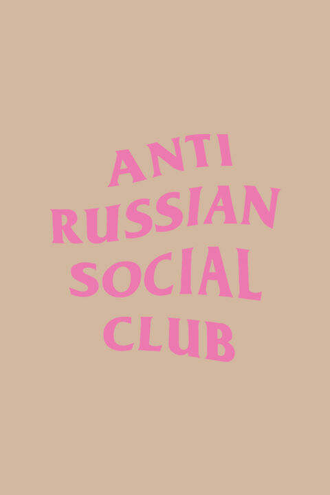 Бежева оверсайз футболка ARSC з рожевим лого
