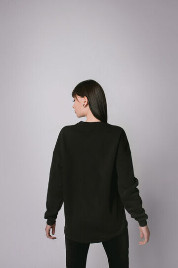 Черный оверсайз свитшот ARSC с белым лого