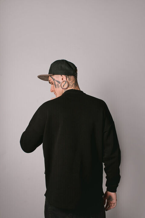 Black oversize sweatshirt ARSC with white logo