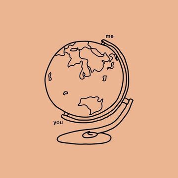 Листівка Різні полюси (Глобус)