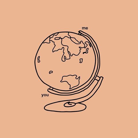 Postcard Different poles (Globe)