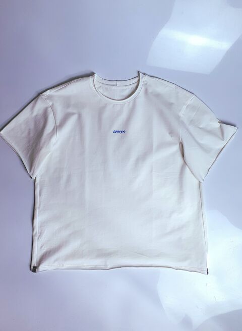 Біла футболка "Дякую" міні