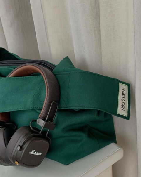 Зеленый шоппер с фиксированной ручкой