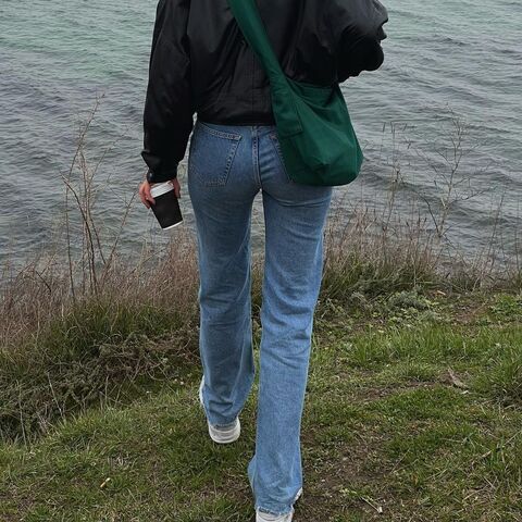 Зеленый шоппер с фиксированной ручкой