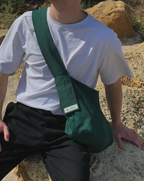 Зеленый шоппер с фиксированной ручкой