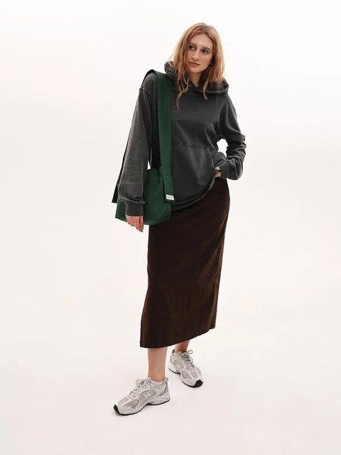 Зеленый шоппер с фиксированной ручкой