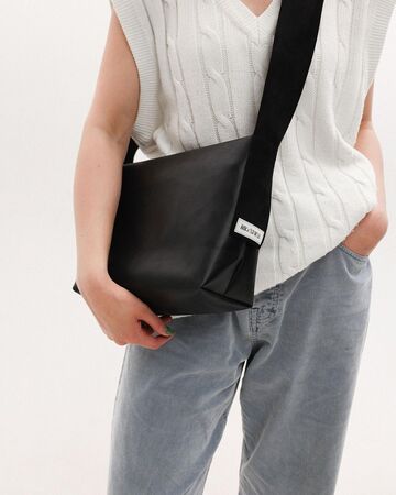 Black shopper made of eco-leather