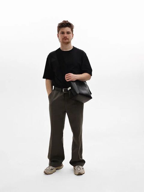 Черный шоппер из эко-кожи