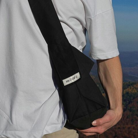 Черный шоппер с фиксированной ручкой