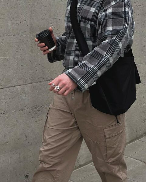 Черный шоппер с фиксированной ручкой