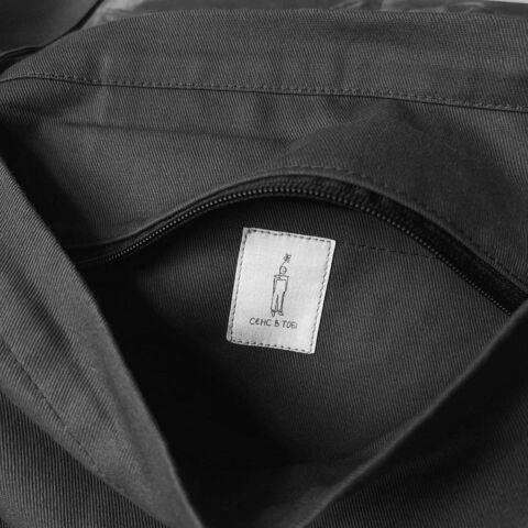 Черный шоппер с фиксированной ручкой