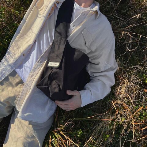 Черный шоппер с фиксированной ручкой