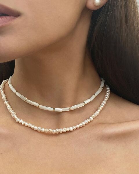 Чокер з барокових перлин