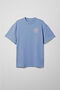 Голубая оверсайз футболка ARSC с персиковым лого