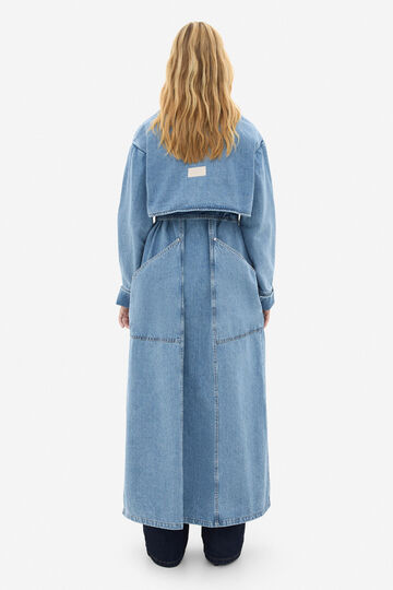 Light blue denim trench coat