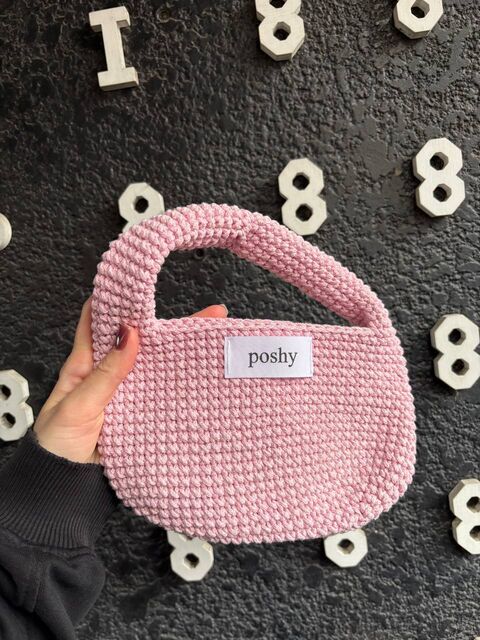 Рожева в'язана міні-сумка